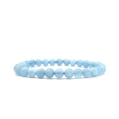6mm Aquamarine A Beaded Bracelet